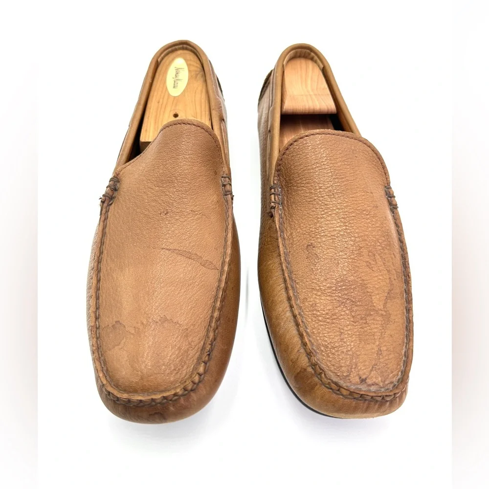 Frye Lewis Venetian Brown‎ Leather Driving Loafers Size 12